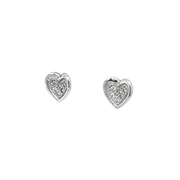 Khuyên tai Sdrce với đá zircon trắng vàng