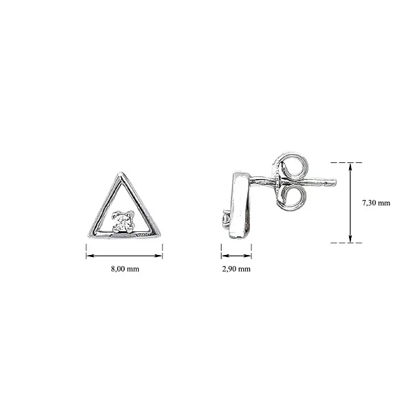 Khuyên tai hình tam giác đính đá zirconia