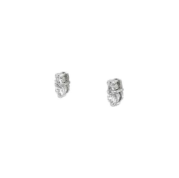 Khuyên tai bằng vàng trắng đính đá zircon trắng