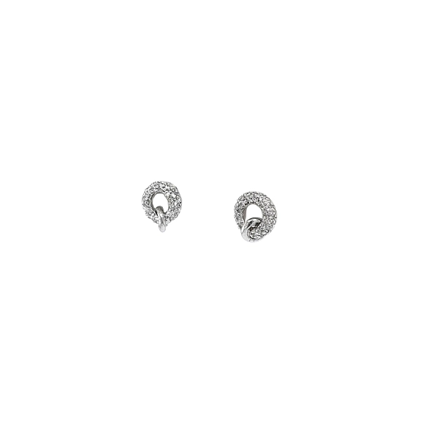Khuyên tai bằng vàng trắng đính đá zircon trắng