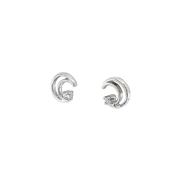 Khuyên tai hình trăng với đá zircon