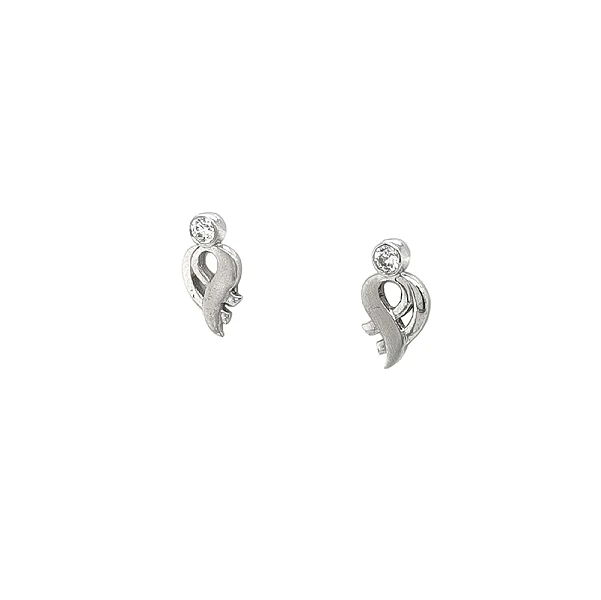 Khuyên tai bằng vàng trắng đính đá zircon trắng