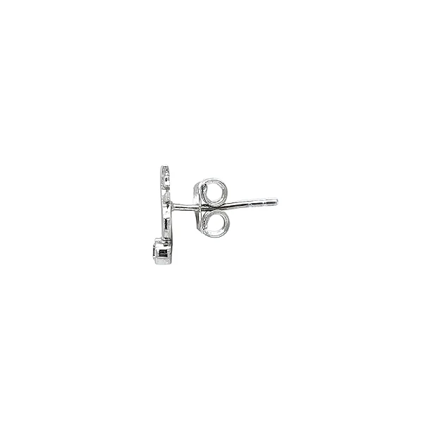Khuyên tai bằng vàng trắng đính đá zircon trắng