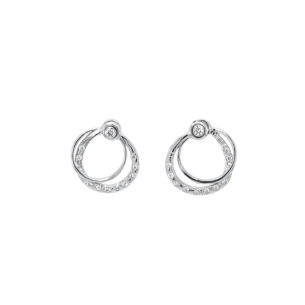 Vòng tai vàng với đá zircon trắng