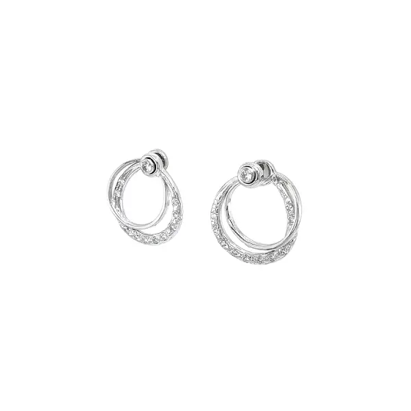 Vòng tai vàng với đá zircon trắng