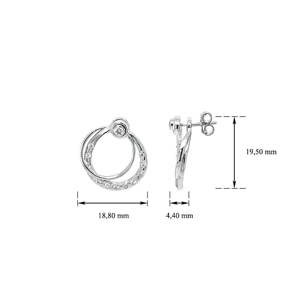 Vòng tai vàng với đá zircon trắng