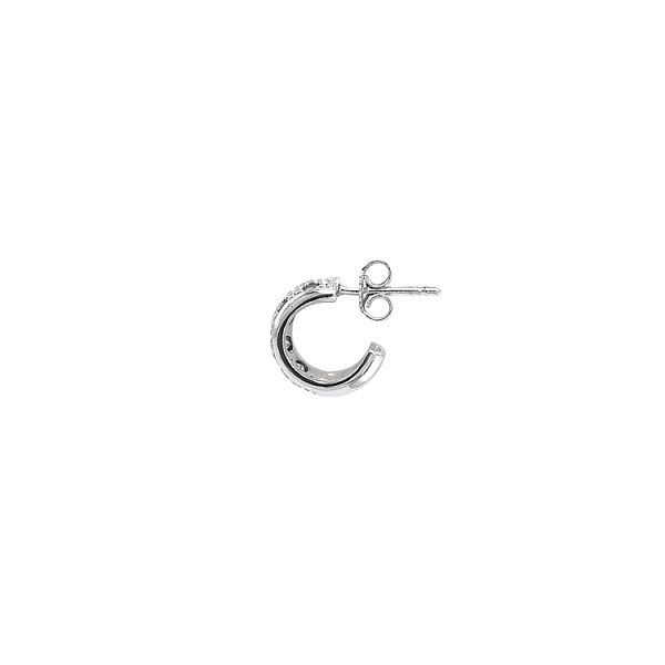 Vòng tai tròn với đá zircon trắng vàng