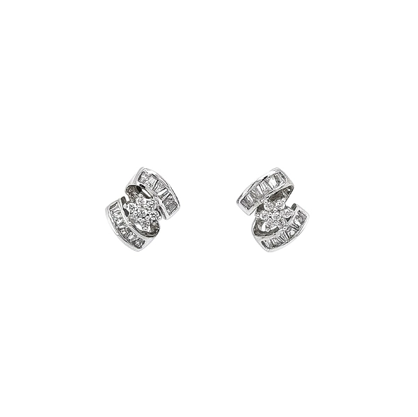 Vòng tai vàng trắng sang trọng đính đá zircon