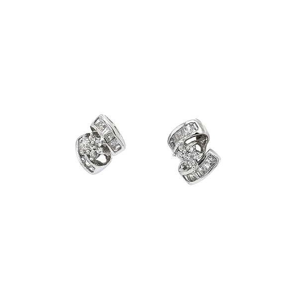 Vòng tai vàng trắng sang trọng đính đá zircon