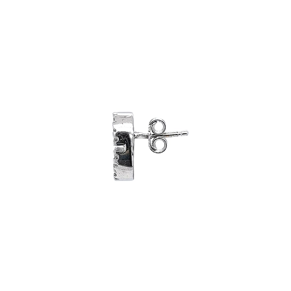 Vòng tai vàng trắng cao cấp hình oval với đá zircon lấp lánh