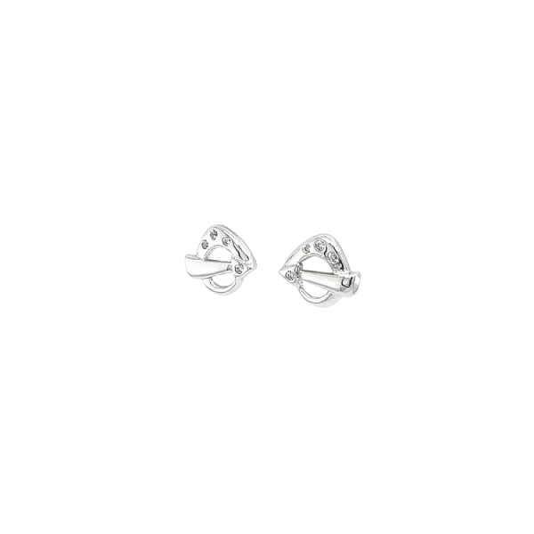 Khuyên tai bằng vàng trắng đính đá zircon trắng