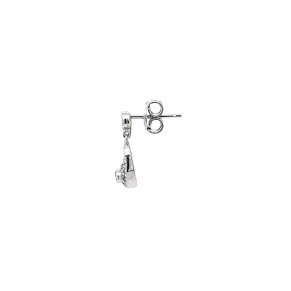 Vòng tai zircon hình giọt nước bằng vàng trắng sang trọng