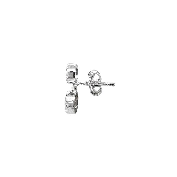 Khuyên tai bằng vàng trắng đính đá zircon trắng