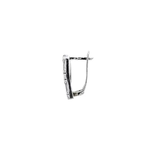 Khuyên tai bằng vàng trắng đính đá zircon trắng