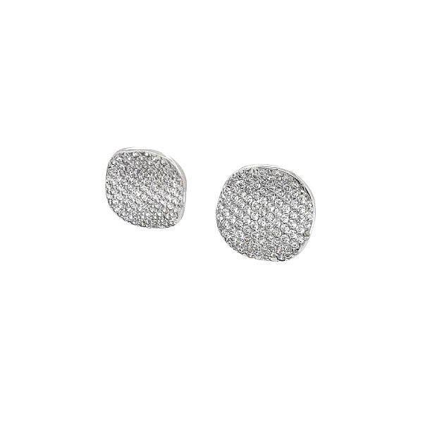 Khuyên tai bằng vàng trắng đính đá zircon trắng