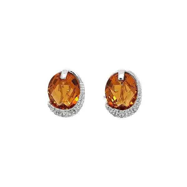 Vòng tai vàng trắng citrine