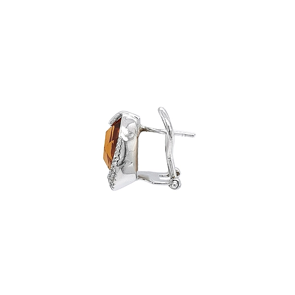 Vòng tai vàng trắng citrine
