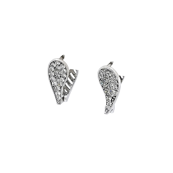 Khuyên tai bằng vàng trắng đính đá zircon trắng