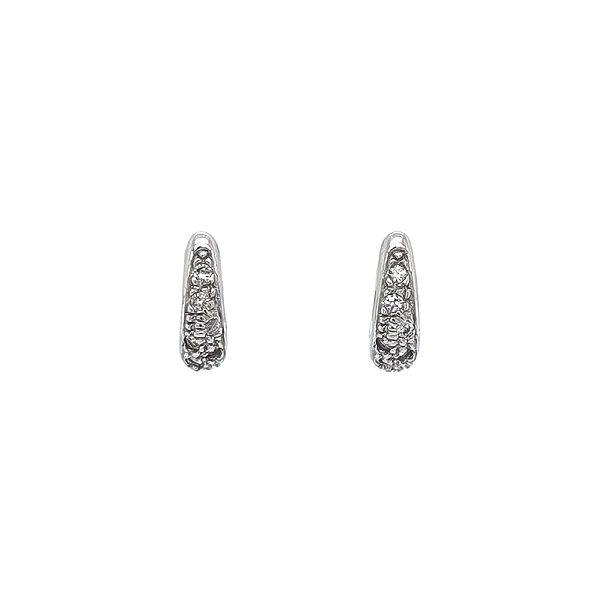 Khuyên tai bằng vàng trắng đính đá zircon trắng