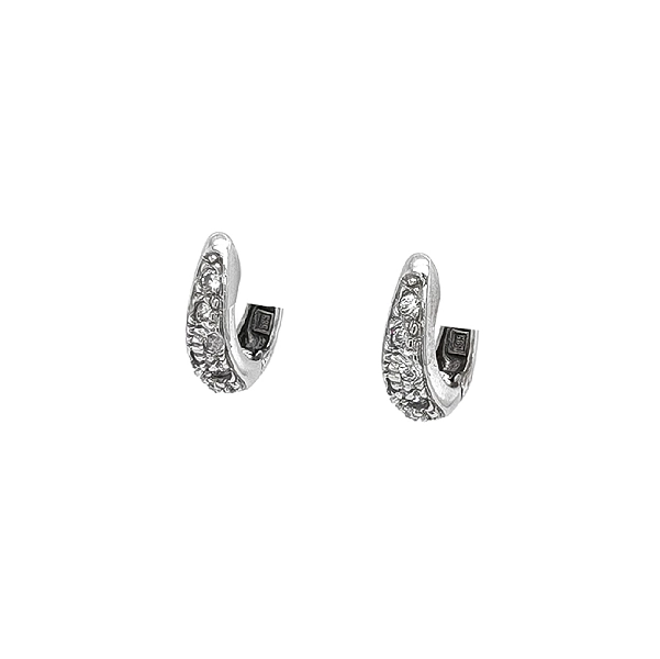 Khuyên tai bằng vàng trắng đính đá zircon trắng