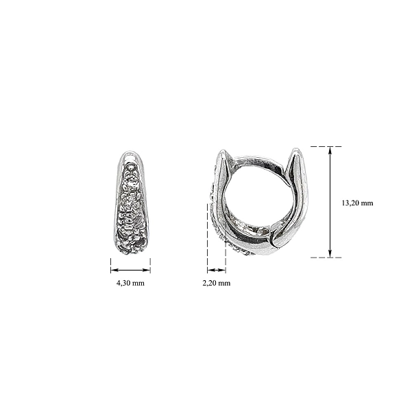 Khuyên tai bằng vàng trắng đính đá zircon trắng