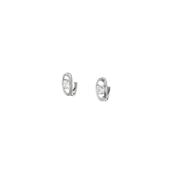 Khuyên tai bằng vàng trắng đính đá zircon trắng