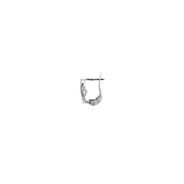 Khuyên tai bằng vàng trắng đính đá zircon trắng