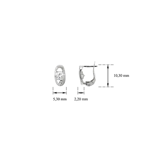 Khuyên tai bằng vàng trắng đính đá zircon trắng