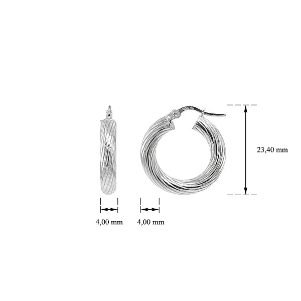 Vòng tai tròn vàng trắng