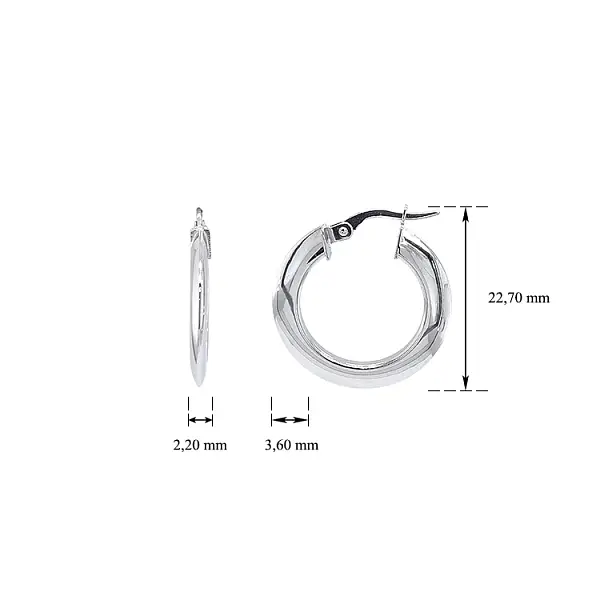 Vòng tai tròn vàng trắng