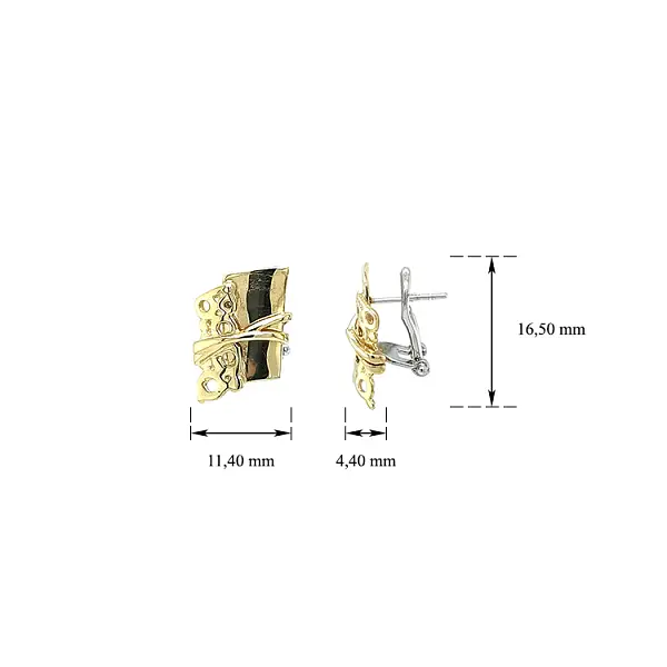 Khuyên tai làm từ vàng kết hợp