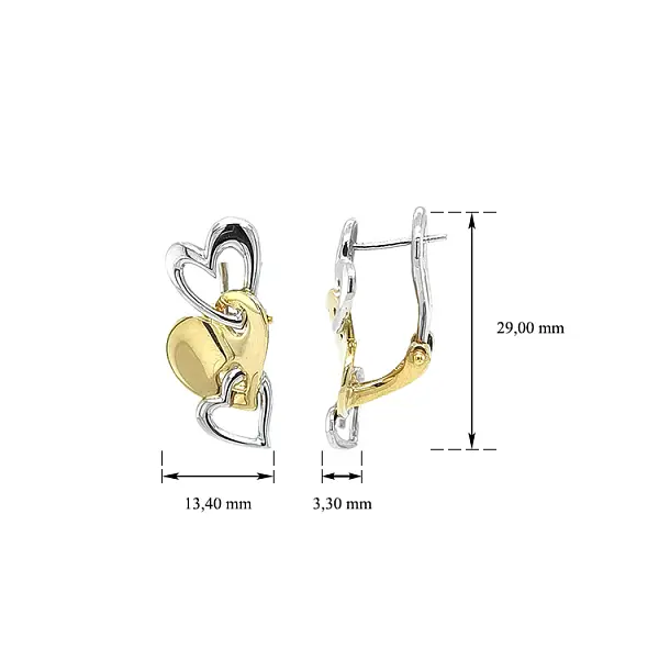 Bông tai Sdrce làm từ vàng hỗn hợp