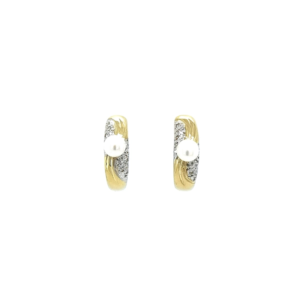 Vòng tai vàng đính ngọc trai và zircon