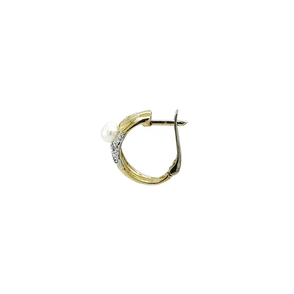 Vòng tai vàng đính ngọc trai và zircon