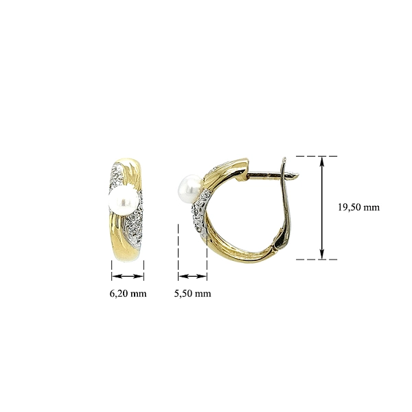 Vòng tai vàng đính ngọc trai và zircon