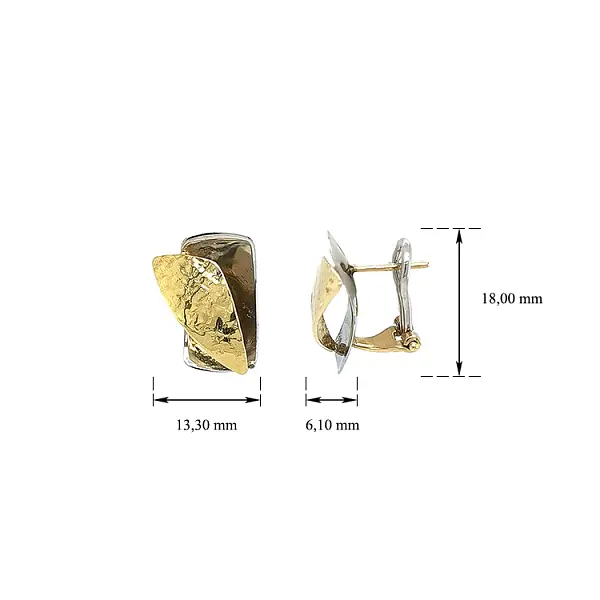 Khuyên tai làm từ vàng kết hợp