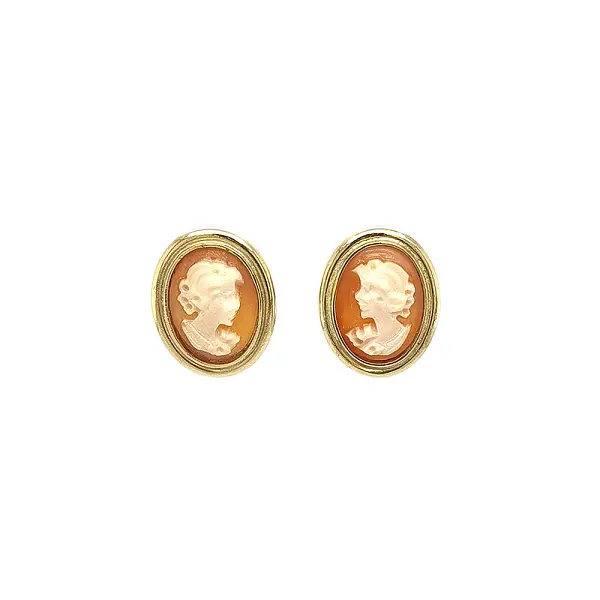 Vòng tai vàng cao cấp với họa tiết cameo lịch sử