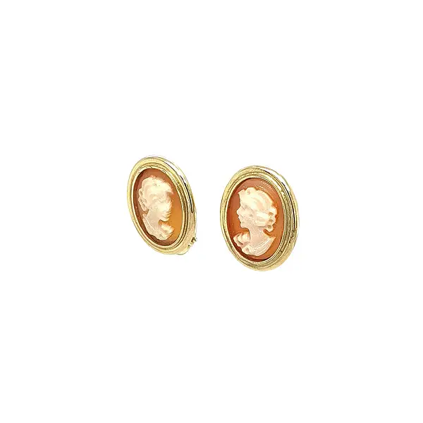 Vòng tai vàng cao cấp với họa tiết cameo lịch sử