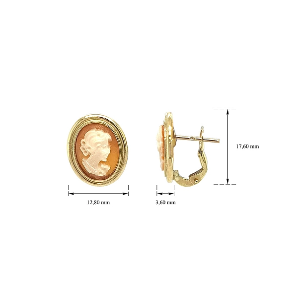 Vòng tai vàng cao cấp với họa tiết cameo lịch sử
