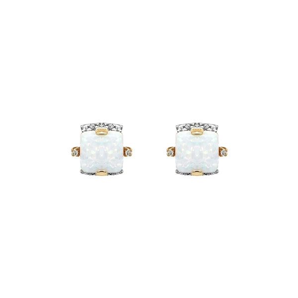 Vòng tai vàng đính ngọc opal và zircon