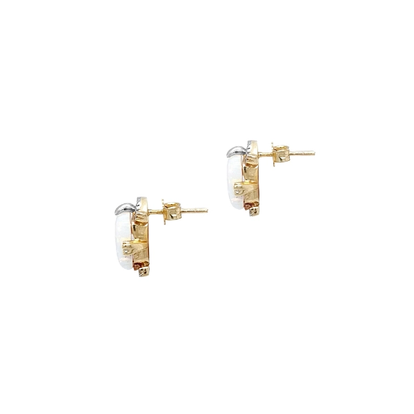 Vòng tai vàng đính ngọc opal và zircon