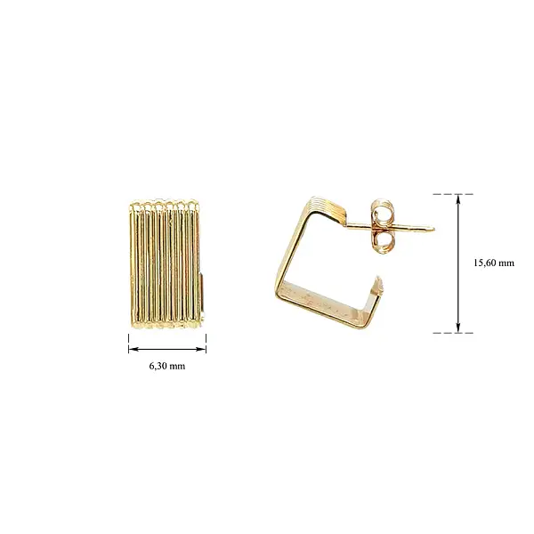 Vòng tai vàng hình bán nguyệt