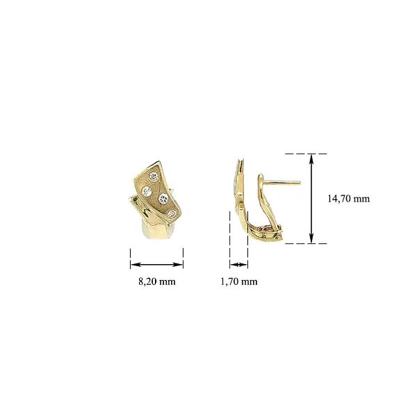 Vòng tai vàng đính đá zircon