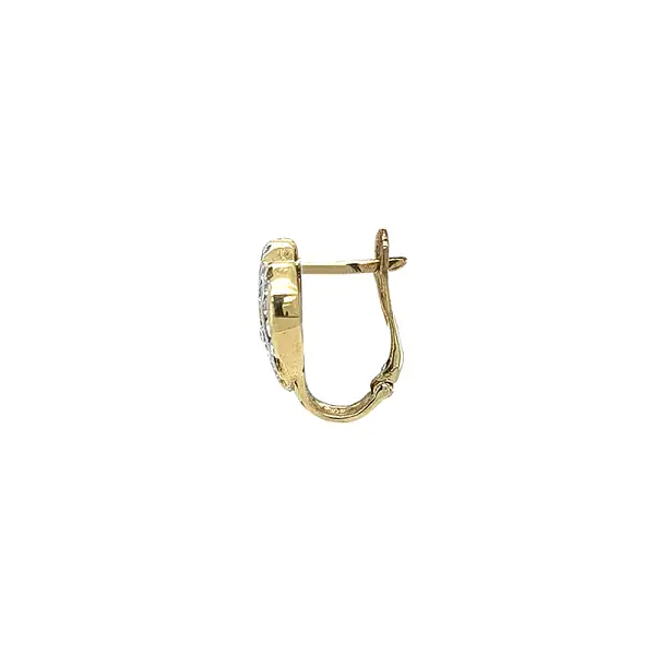 Vòng tai vàng hình trái tim trang trí bằng những viên đá pha lê nhỏ