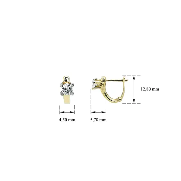 Vòng tai vàng đính đá zircon