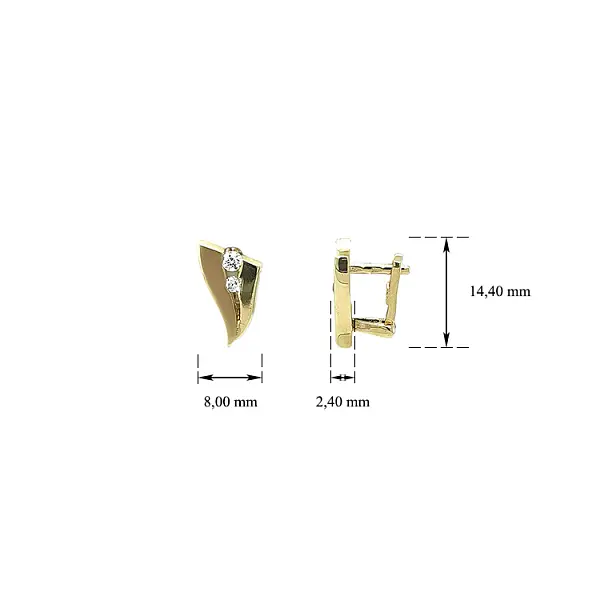 Vòng tai vàng đính đá zircon