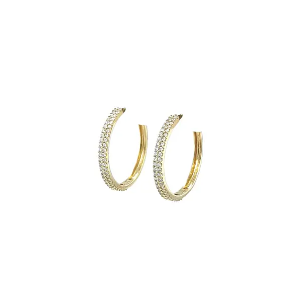 Vòng tai tròn vàng đính đá zircon