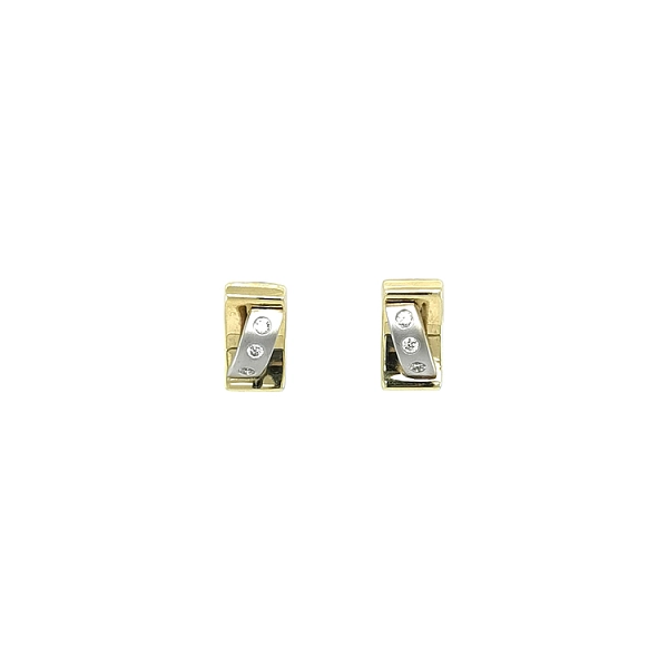 Khuyên tai bằng vàng trắng đính đá zircon trắng