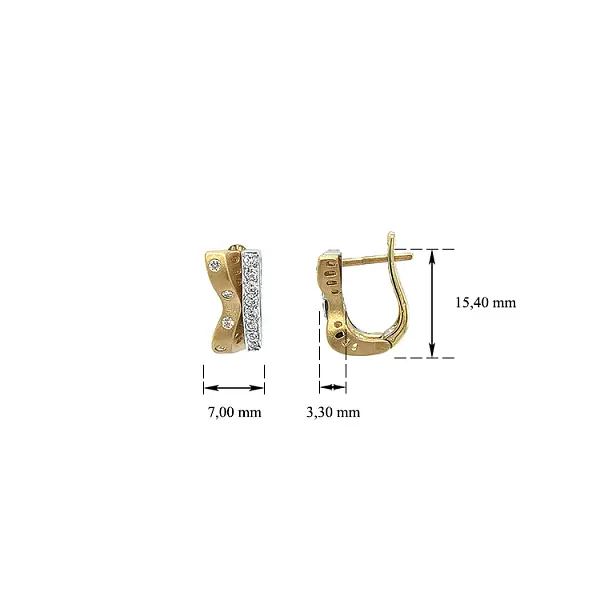 Khuyên tai đính đá zircon trong vàng