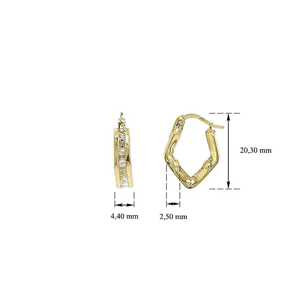 Vòng tai tròn vàng đính đá zircon